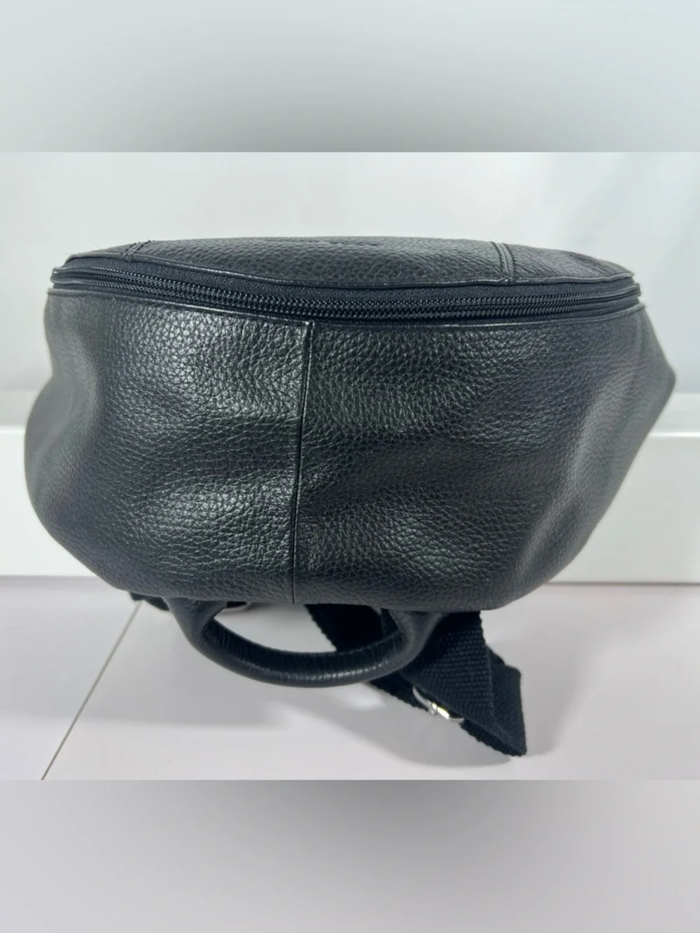 4063: Cole Haan Black Pebbled Leather Backpack